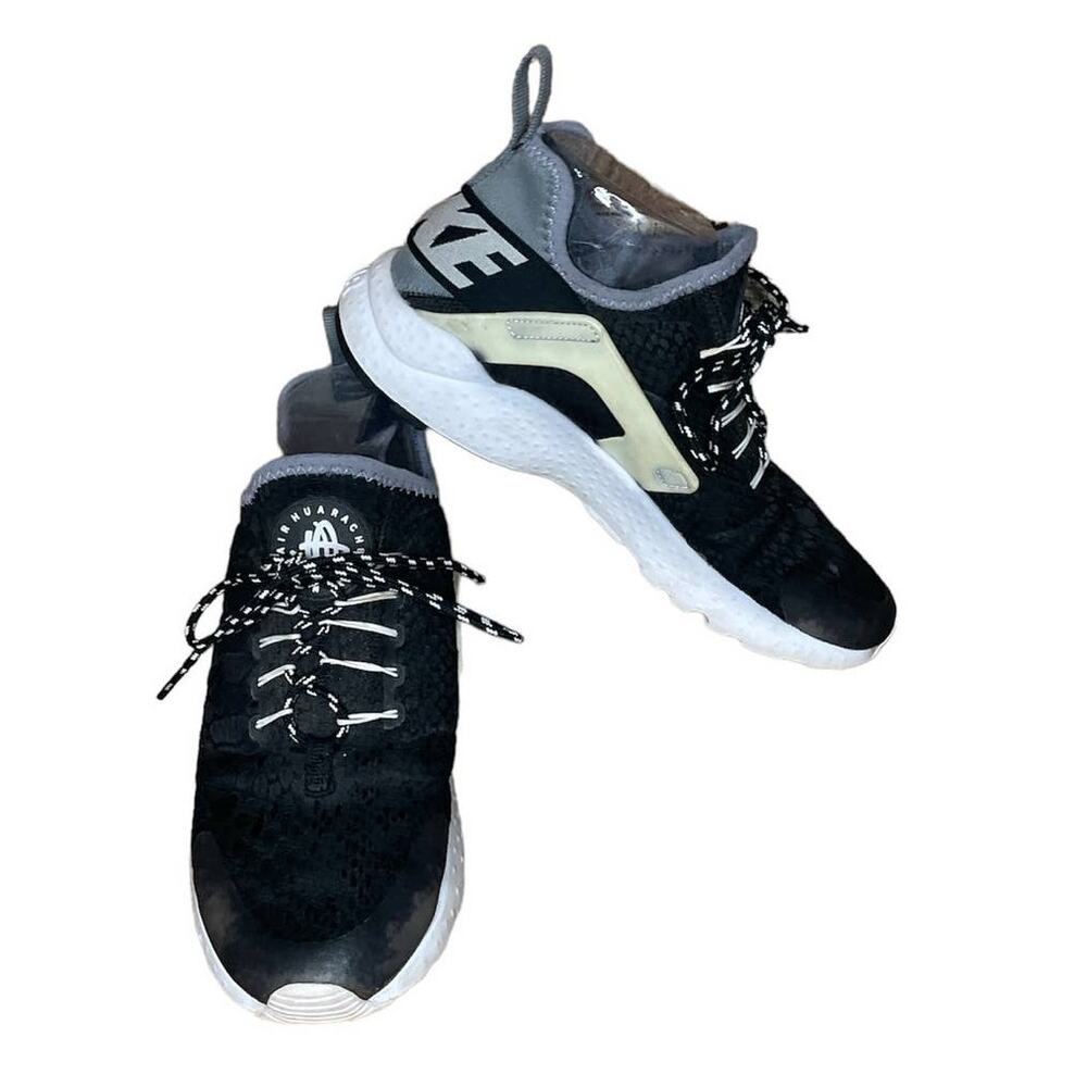 Nike Air Huarache Run Ultra Running Shoes Black Gray SZ 7.5